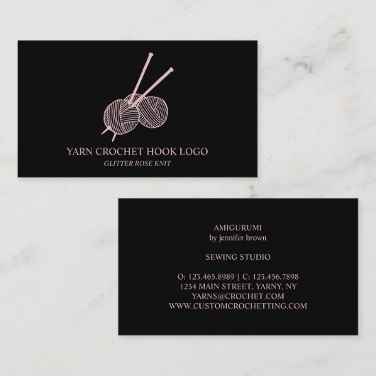 Yarn Crochet Hook Visitekaartje (Voorkant / Achterkant)