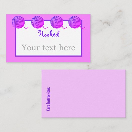 Yarn Crochet/Knit Visitekaartje (Voorkant / Achterkant)