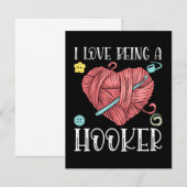 Yarn Crocheting Knitting Day Bedankkaart (Voorkant / Achterkant)