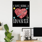 Yarn Crocheting Knitting Day Poster (Thuiskantoor)