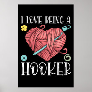 Yarn Crocheting Knitting Day Poster