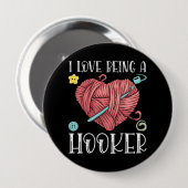 Yarn Crocheting Knitting Day Ronde Button 4,0 Cm (Voorkant /achterkant)