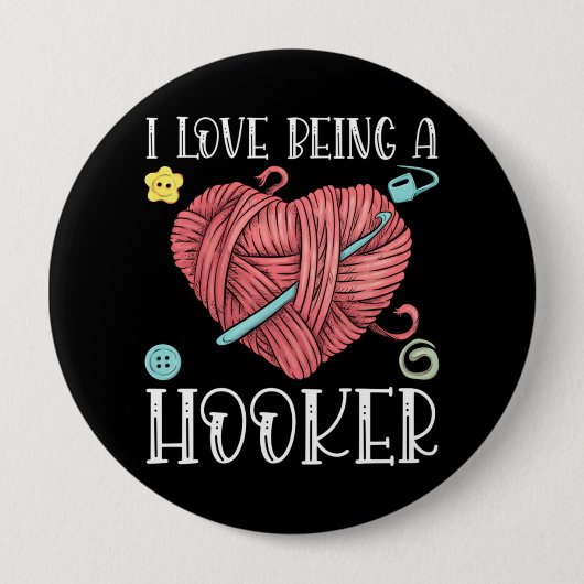Yarn Crocheting Knitting Day Ronde Button 4,0 Cm (Voorkant)