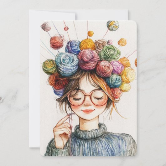 Yarn Crown Knitter's Kerst Vreedzame Crafting Feestdagenkaart (Voorkant)