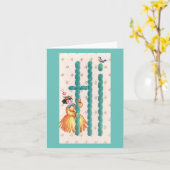  Yarn Doll Hi-Kaart Kaart (Gele Bloem)