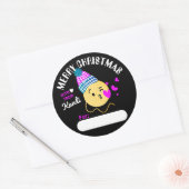 Yarn emoji kissy face breitting crochet Kerstmis Ronde Sticker (Envelop)