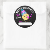 Yarn emoji kissy face breitting crochet Kerstmis Ronde Sticker (Tas)