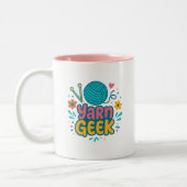 Yarn Geek Knitting Two-Tone Mug Tweekleurige Koffiemok (Links)