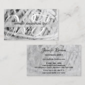 Yarn handmade crochet amigurumi knit black white visitekaartje (Voorkant / Achterkant)