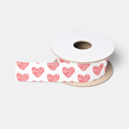 Yarn Heart Red Crafts Satijnen Lint