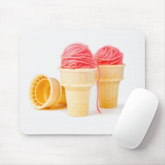 Yarn Ice Cream Cones Muismat (Met muis)