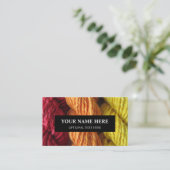 Yarn Knitting Handspun Red Oranje Yellow Photo Visitekaartje (Staand voorkant)