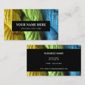 Yarn Knitting Handspun Yellow Green Blue Photo Visitekaartje (Voorkant / Achterkant)