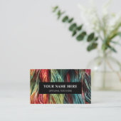 Yarn Knitting Red Green Wool Visitekaartje (Staand voorkant)