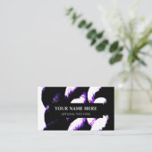 Yarn Knitting White Paars Black Visitekaartje (Staand voorkant)