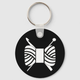 Yarn Logo Knit Crochet {Donker} Sleutelhanger