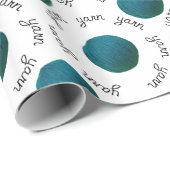 Yarn Lover Blauwgroen Yarn Balls Cadeaupapier (Rol Hoek)