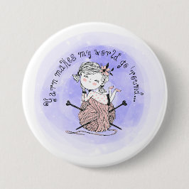 Yarn maakt mijn wereld ronde button 7,6 cm