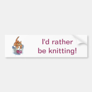 Yarn Maniac - wild kitten VS Yarn Bumpersticker