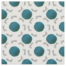 Yarn Print / Blauwgroen Yarn Balls Patroon Stof