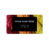 Yarn Red Oranje Yellow Knitt Handspun Label (Voorkant)