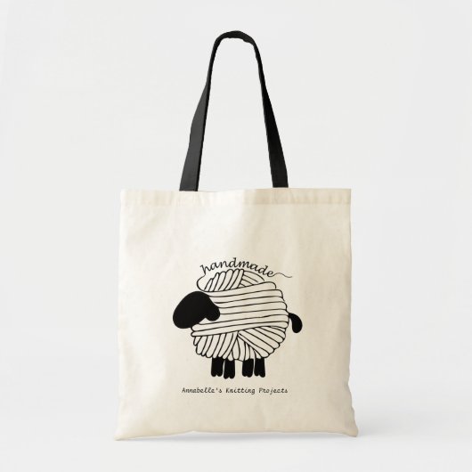 Yarn Sheep Knitting Project Canvas tas (Voorkant)