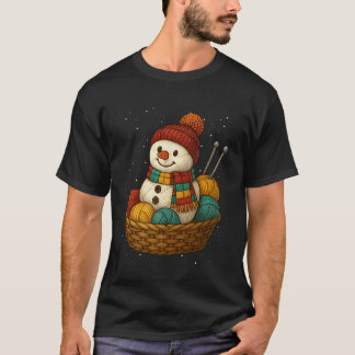 Yarn Snowman Knitting Crafting Crocheting Quilter  T-shirt