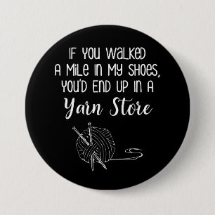Yarn Store Funny Knitting & Crochet Ronde Button 7,6 Cm