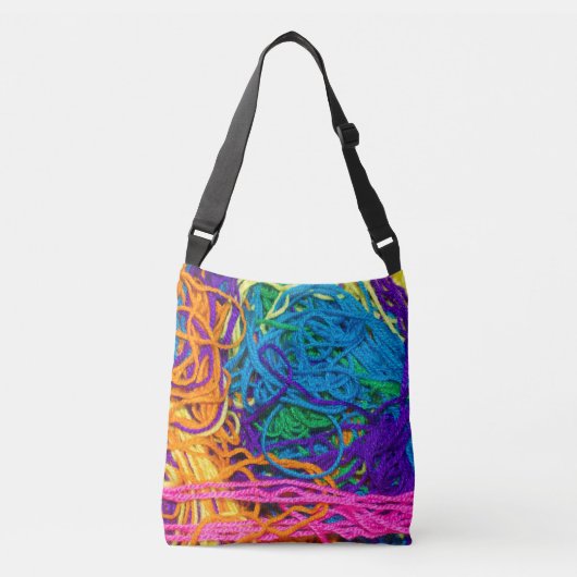 Yarn Tangles Colorful Yarn Photography Crossbody Tas (Voorkant)