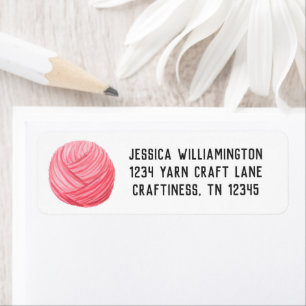 Yarn Watercolor Pink Craft Business Etiket