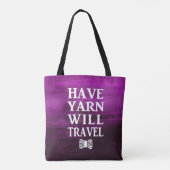 Yarn zal reizen ・ Paarse Waterverf textuur Tote Bag (Achterkant)