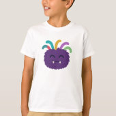 Yarnaby the Fuzzy Monster – Schattigee regenboogte T-shirt (Voorkant)