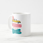 Yarnaholic breinting Crochet Quote Retro Pink Blue Koffiemok (Voorkant links)