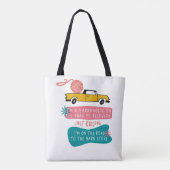 Yarnaholic Funny Gezegde w. Yarn op vrachtwagen Tote Bag (Achterkant)