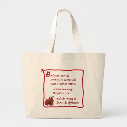 Yarnaholic totebag grote tote bag (Voorkant)