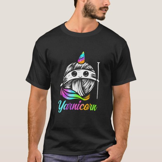 Yarnicorn - Cute Knitting en Yarn Unicorn T-shirt (Voorkant)