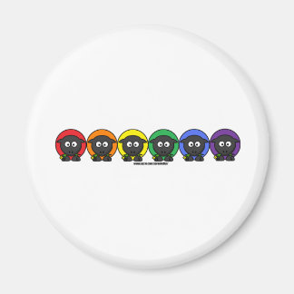 Yarnoholics Anoniem Fluffy Rainbow Sheep Magneet