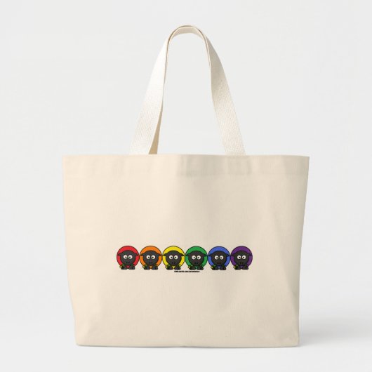 Yarnoholics Anonymous Fluffy Rainbow Sheep Grote Tote Bag (Voorkant)