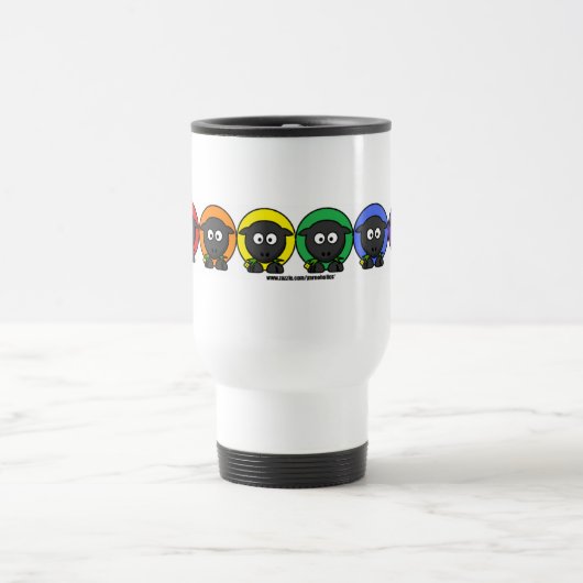 Yarnoholics Anonymous Fluffy Rainbow Sheep Reisbeker (Center)