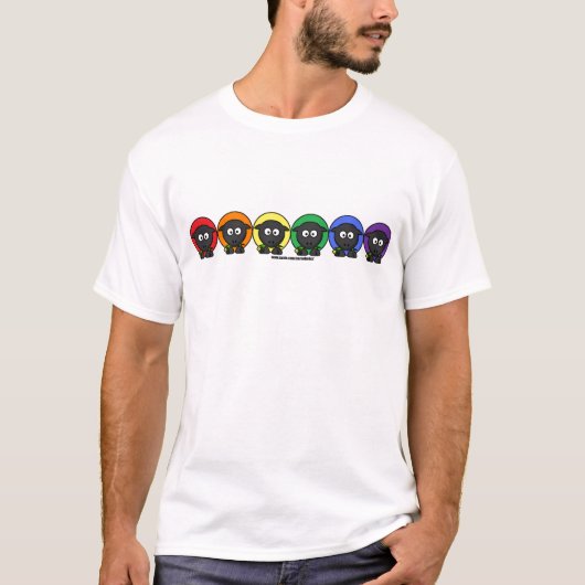 Yarnoholics Anonymous Fluffy Rainbow Sheep T-shirt (Voorkant)
