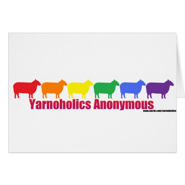 Yarnoholics Anonymous Rainbow Sheep (Voorkant Horizontaal)