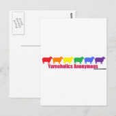 Yarnoholics Anonymous Rainbow Sheep Briefkaart (Voorkant / Achterkant)