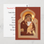 Yaroslavl' Moeder Gods Gebed Kaart (Voorkant / Achterkant)