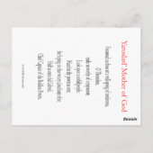 Yaroslavl' Moeder Gods Gebed Kaart (Achterkant)