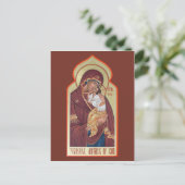 Yaroslavl Moeder van God Prayer Card Briefkaart (Staand voorkant)
