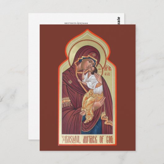 Yaroslavl Moeder van God Prayer Card Briefkaart (Voorkant / Achterkant)