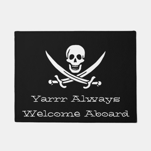 Yarr Welkom altijd Abouard Pirate Doormat Deurmat (Voorkant)