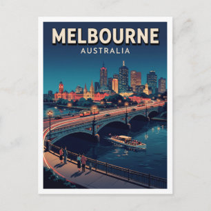 Yarra-rivier en Princes Bridge Melbourne Australië Briefkaart