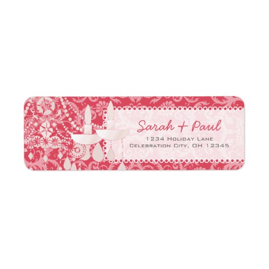 Yarrow Pink Chandeliers Return Address Label (Voorkant)