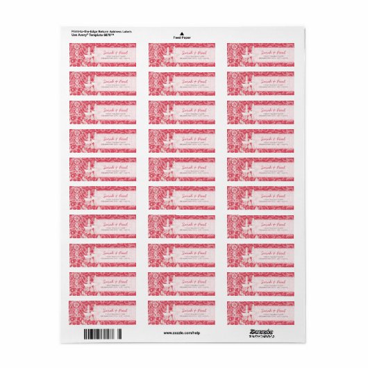 Yarrow Pink Chandeliers Return Address Label (Full Sheet)
